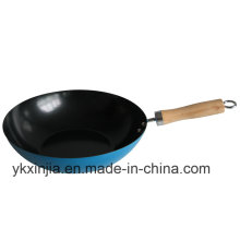 Utensilios de cocina Utensilios de cocina de acero al carbono azul antiadherente Wok